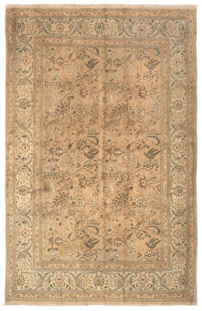 6' 7 x 9' 6 Hand Knotted Tabriz Persian Wool Rug