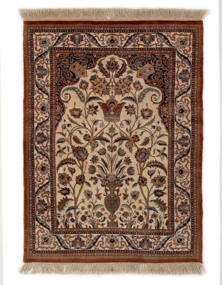Detail image of 3' 4 x 5' 9 Hand Knotted Tabriz Wool Rug