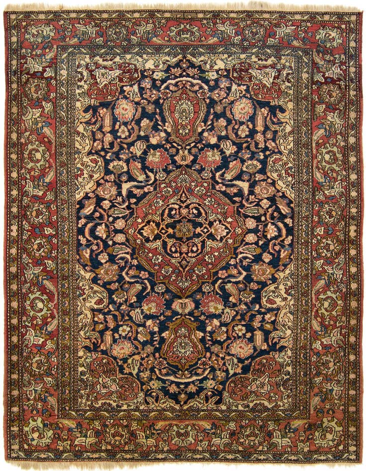Detail image of 4' 6 x 6' 11 Hand Knotted Tabriz Persian Wool Rug