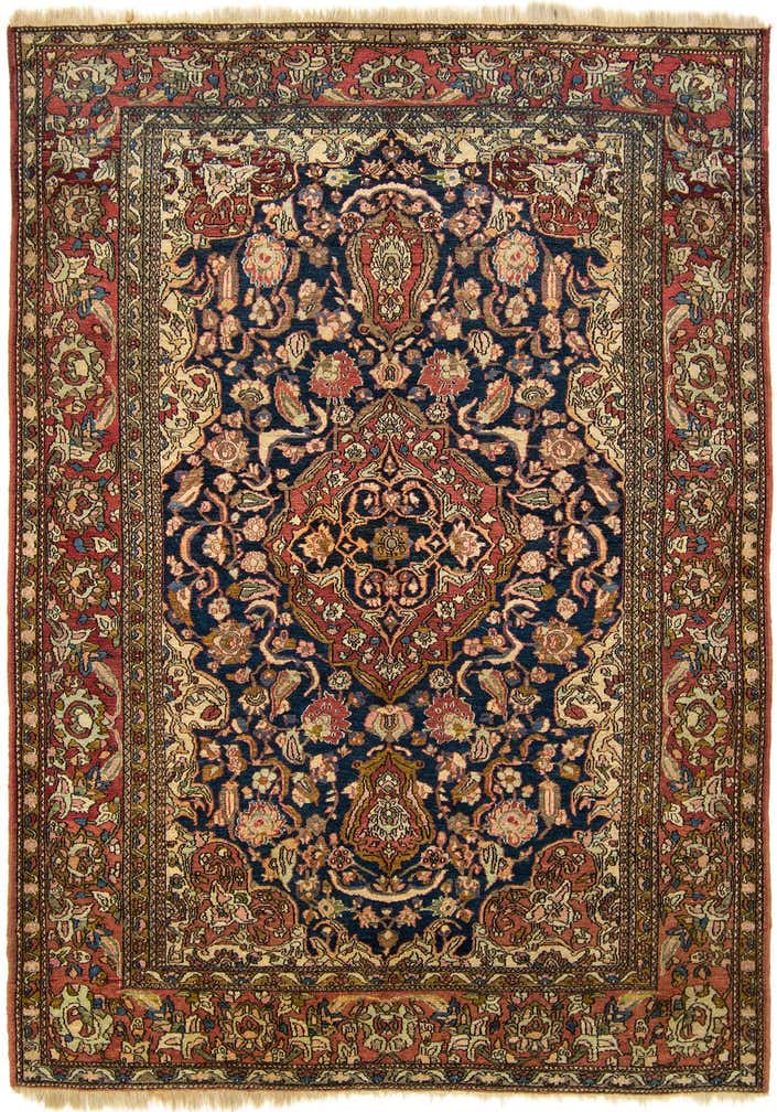 4' 6 x 6' 11 Hand Knotted Tabriz Persian Wool Rug