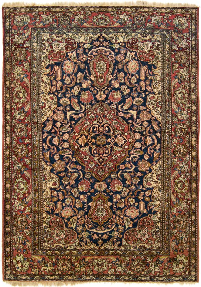 Detail image of 4' 6 x 6' 11 Hand Knotted Tabriz Persian Wool Rug
