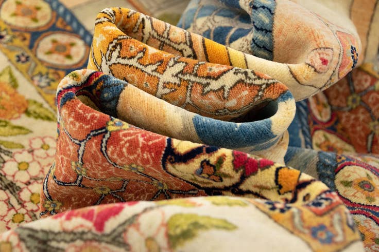 Detail image of 6' 3 x 9' 4 Hand Knotted Tabriz Persian Rug