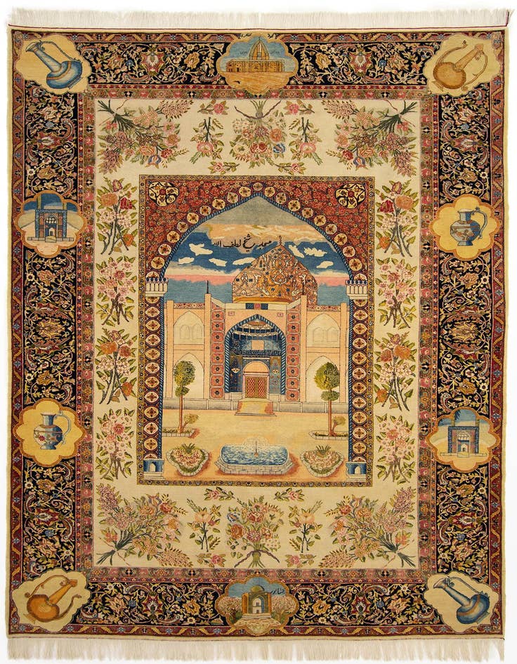 Detail image of 6' 3 x 9' 4 Hand Knotted Tabriz Persian Rug