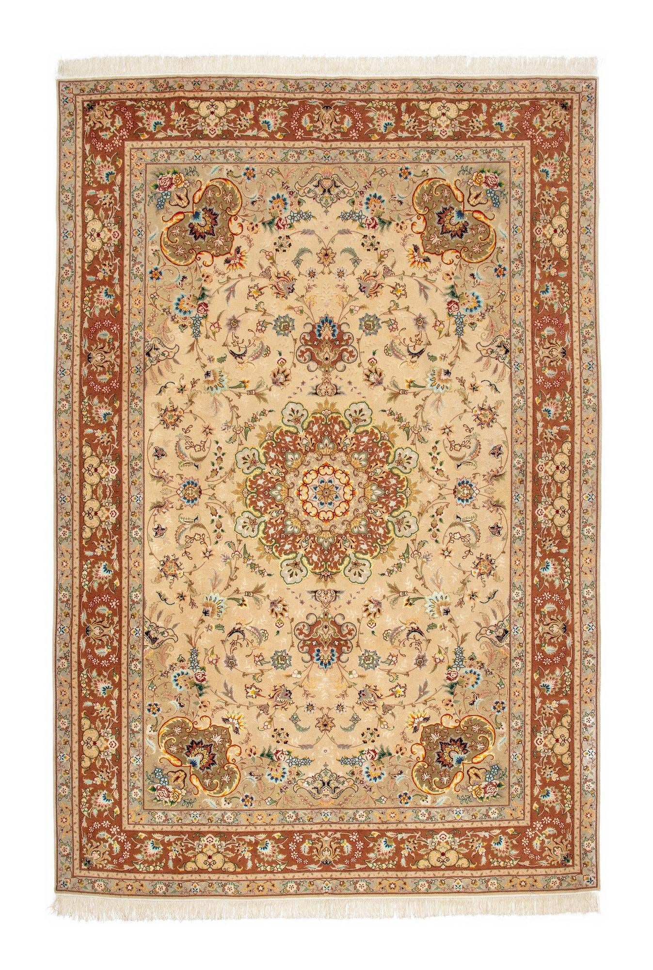 6' 7 x 10' Hand Knotted Tabriz Persian Rug