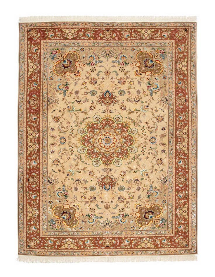 Detail image of 6' 7 x 10' Hand Knotted Tabriz Persian Rug