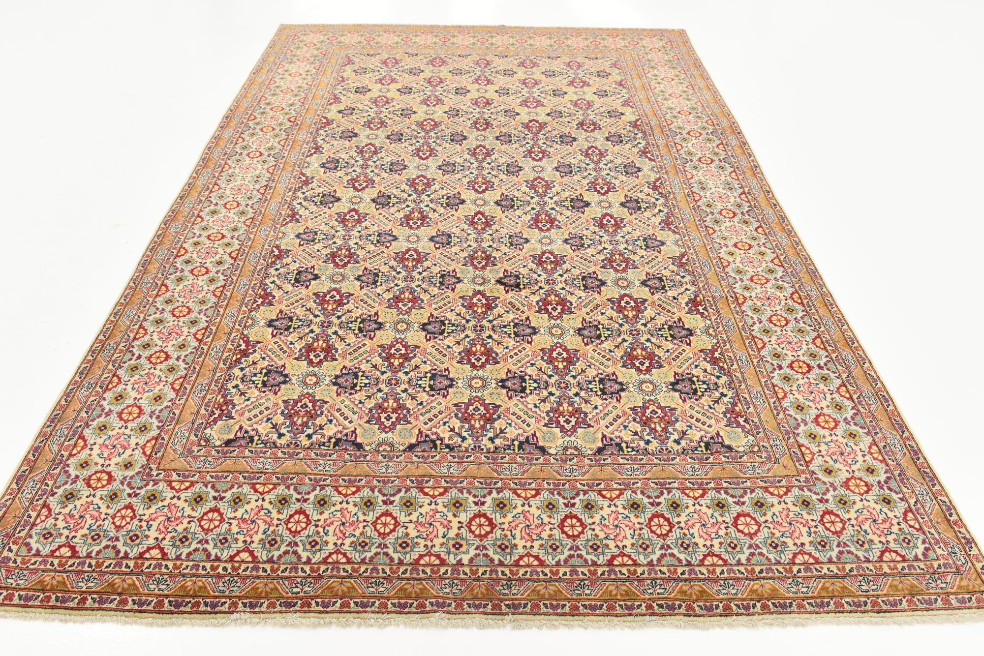 7' x 10' 9 Hand Knotted Tabriz Persian Rug