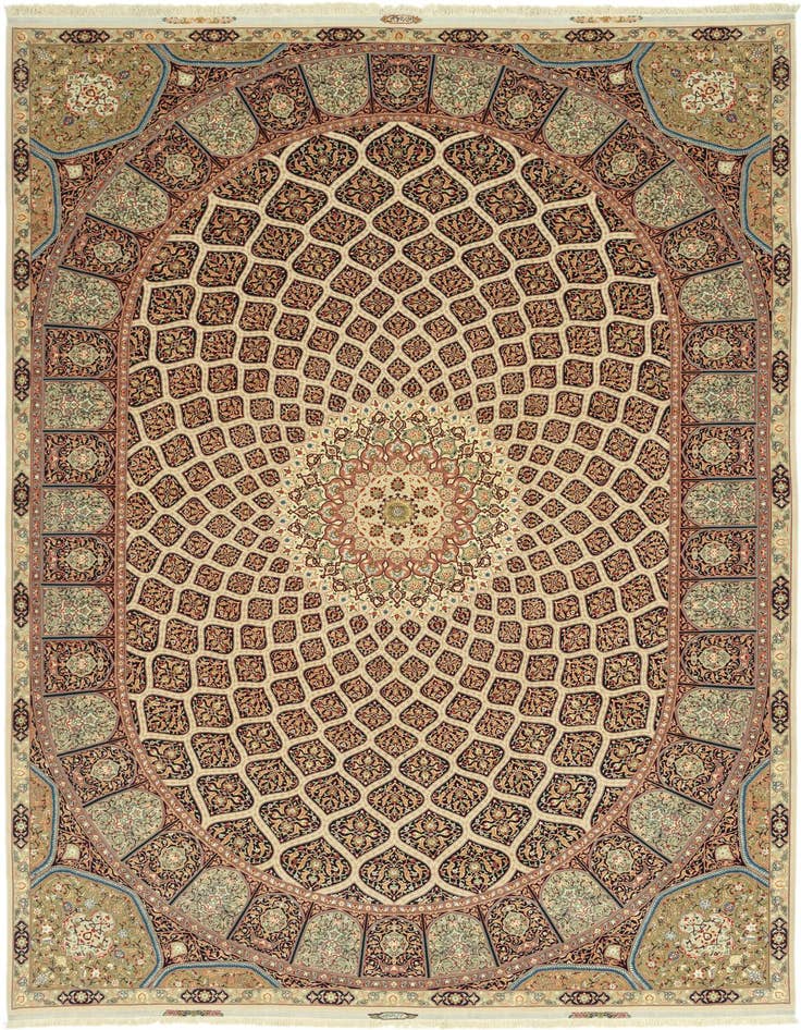 Detail image of 11' 3 x 16' 3 Hand Knotted Tabriz Persian Rug