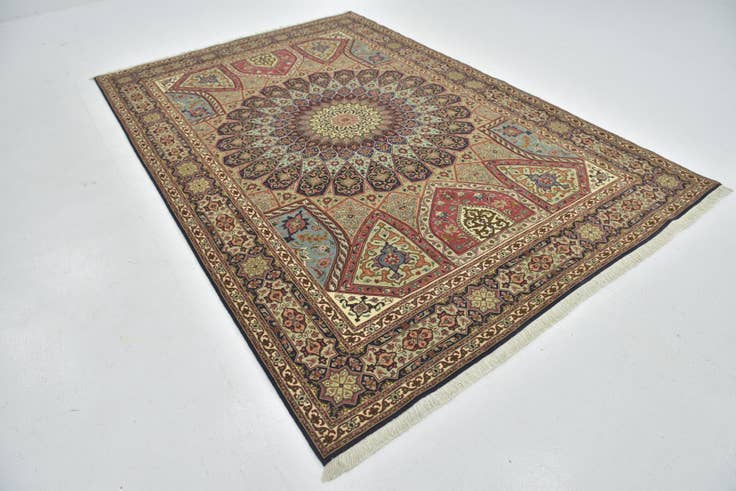 Detail image of 6' 8 x 10' 1 Hand Knotted Tabriz Persian Rug