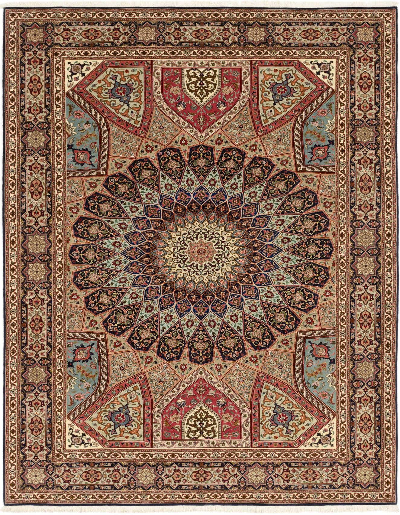 6' 8 x 10' 1 Hand Knotted Tabriz Persian Rug
