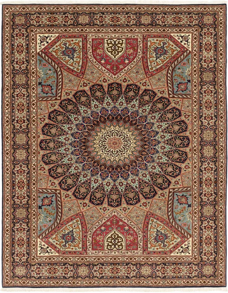 Detail image of 6' 8 x 10' 1 Hand Knotted Tabriz Persian Rug