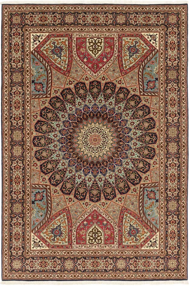 Detail image of 6' 8 x 10' 1 Hand Knotted Tabriz Persian Rug