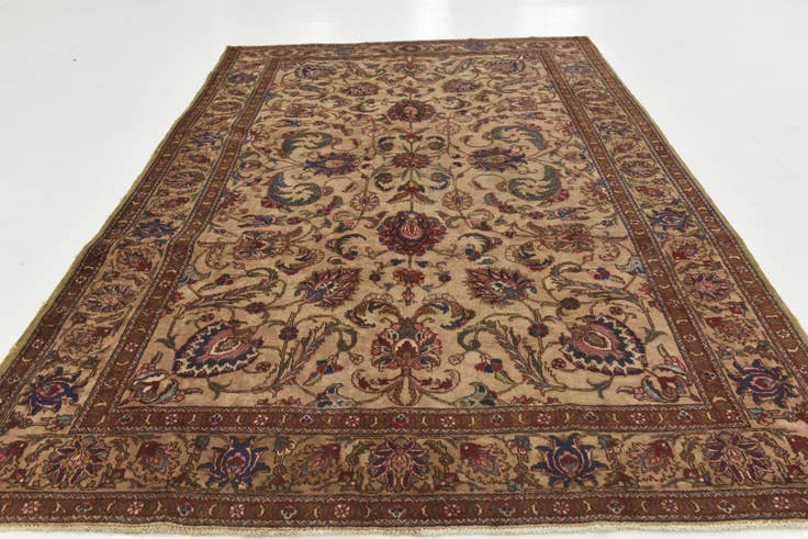 Detail image of 7' 9 x 11' 4 Hand Knotted Tabriz Persian Wool Rug