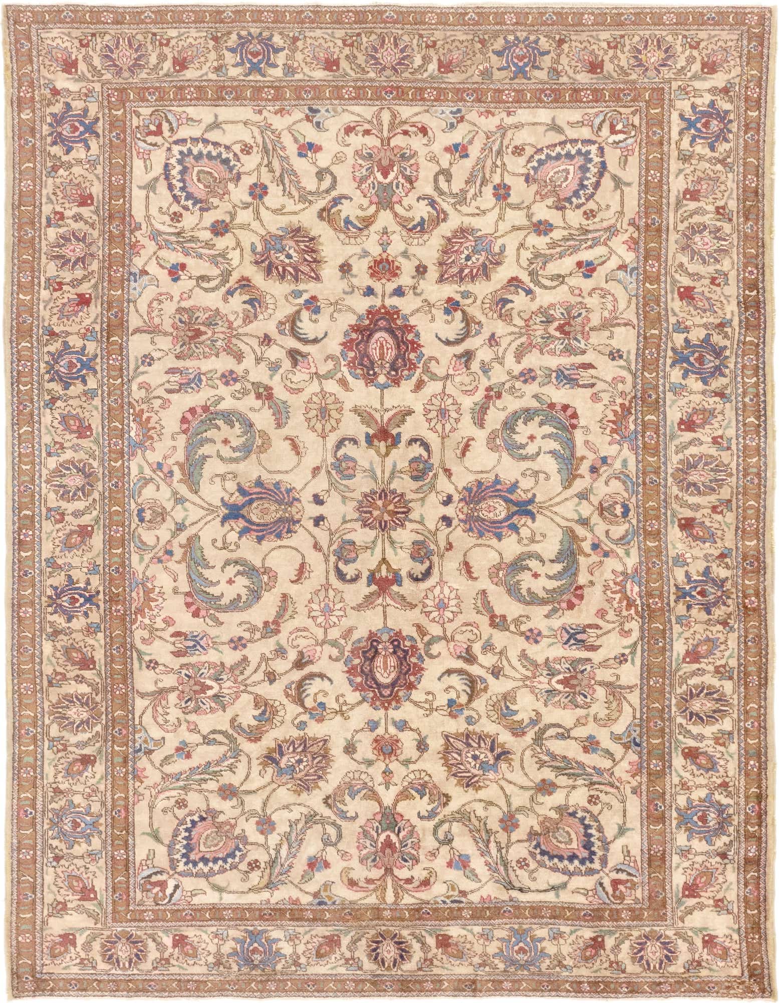 7' 9 x 11' 4 Hand Knotted Tabriz Persian Wool Rug