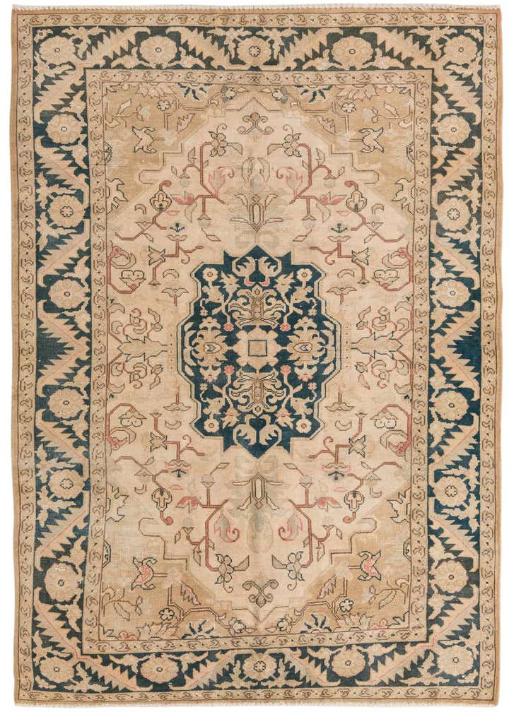 4' 3 x 6' 7 Hand Knotted Tabriz Persian Wool Rug