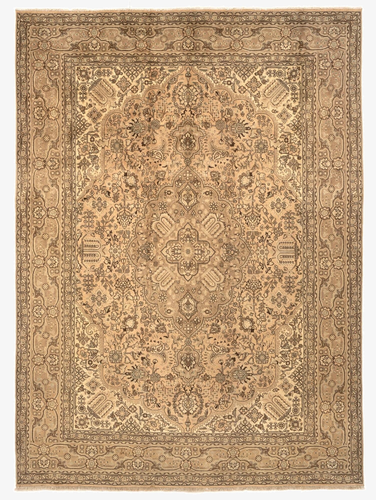 8' 1 x 11' 2  Hand Knotted Tabriz Persian Wool Rug