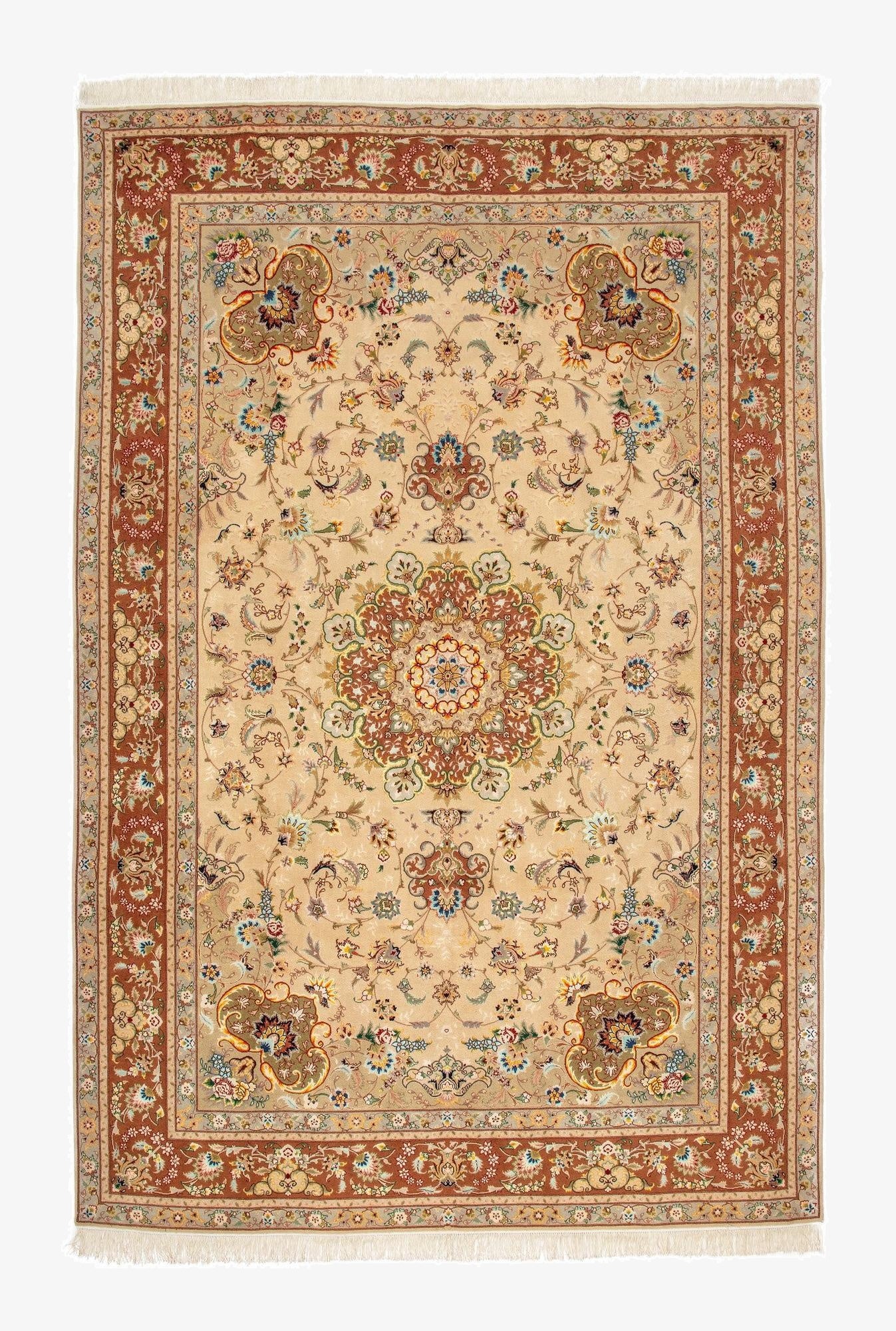 6' 7 x 10'  Hand Knotted Tabriz Persian Rug