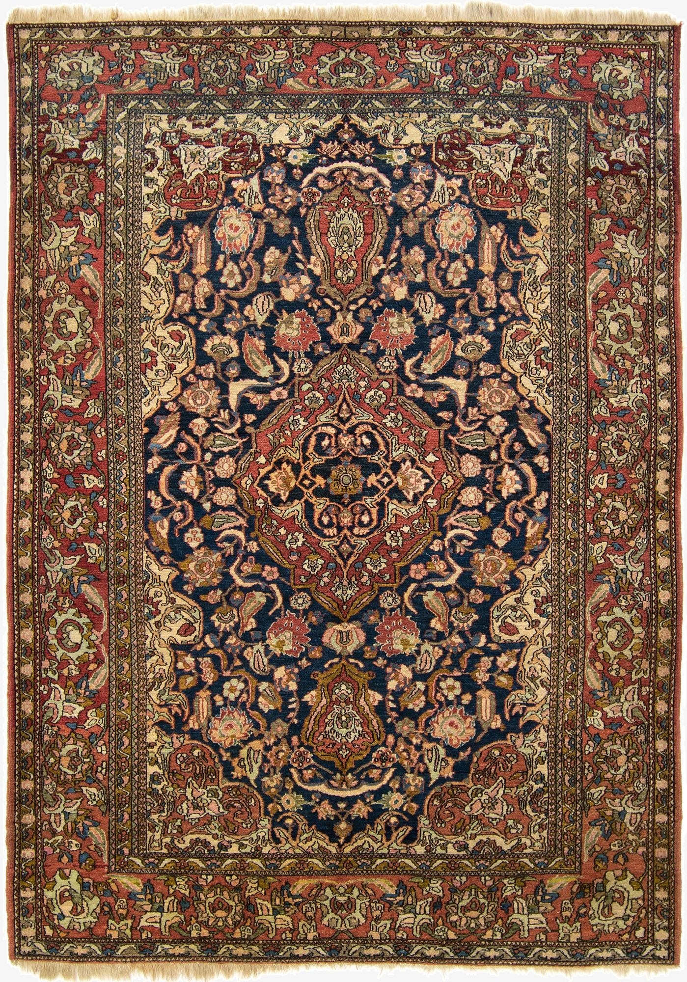 4' 6 x 6' 11  Hand Knotted Tabriz Persian Wool Rug