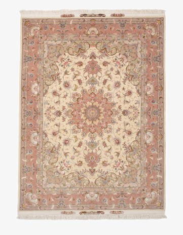 5' 1 x 6' 11 Hand Knotted Tabriz Persian Rug