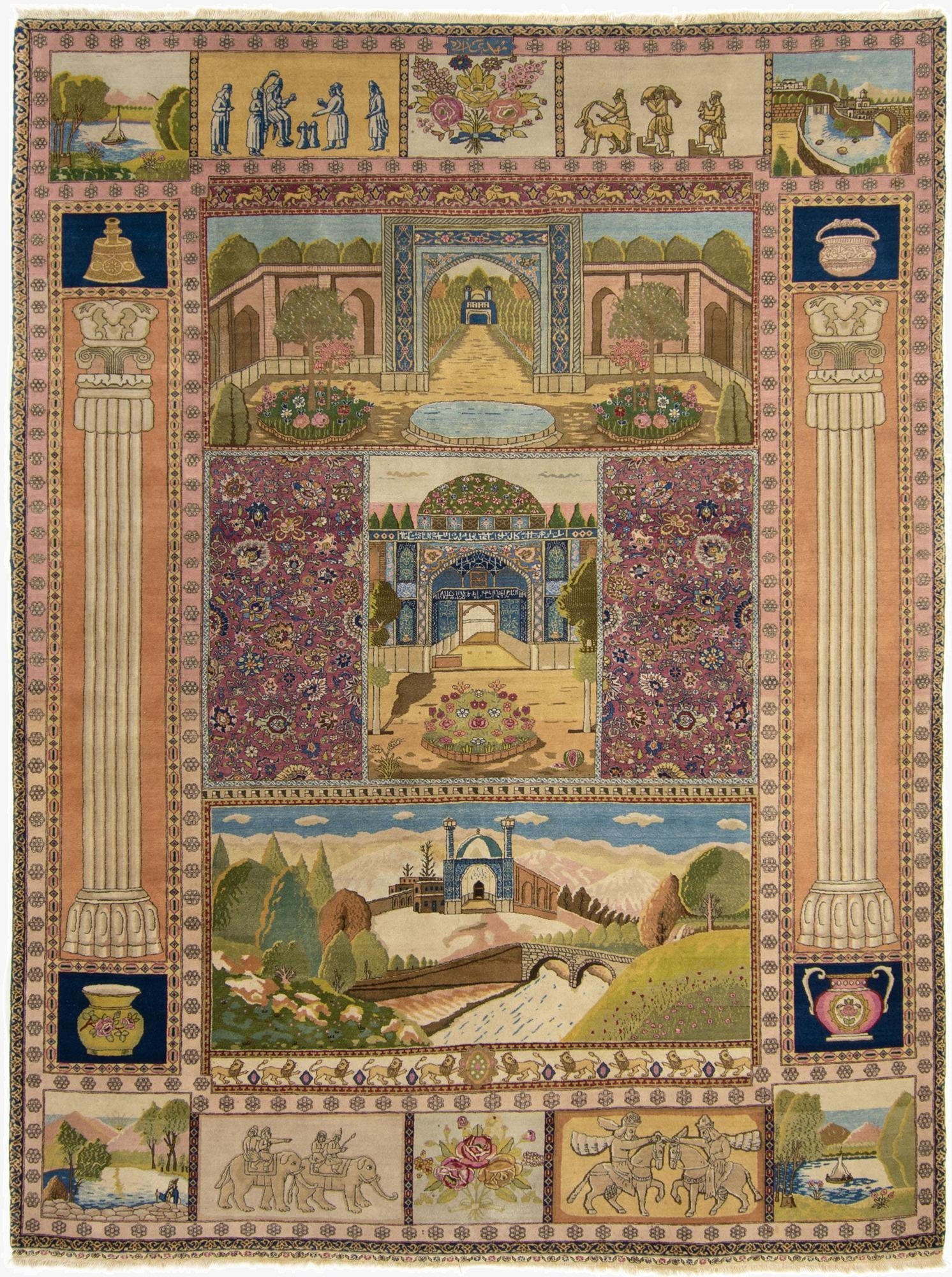 6' 11 x 9' 1  Hand Knotted Tabriz Persian Rug