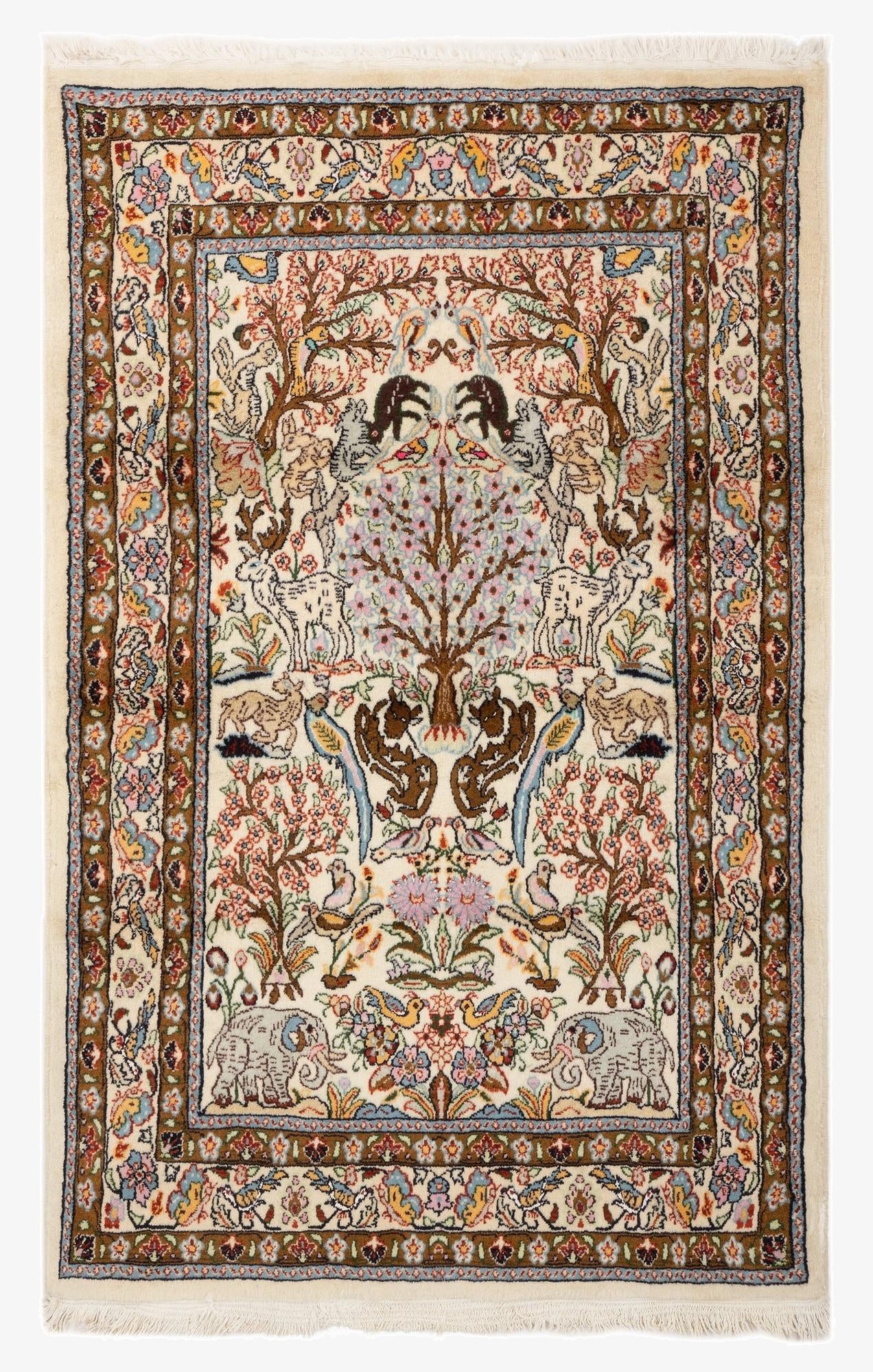 3' 2 x 5' 1  Hand Knotted Tabriz Persian Wool Rug