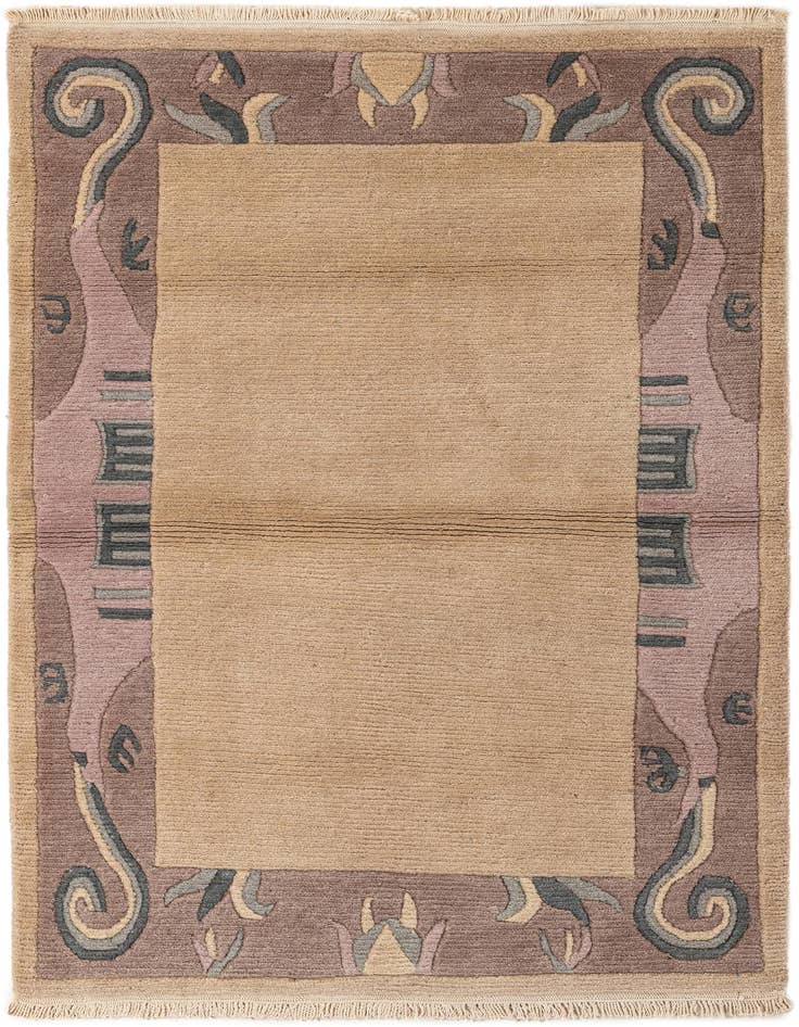 Detail image of 3' 2 x 5' 4 Hand Knotted Tibet Wool Rug