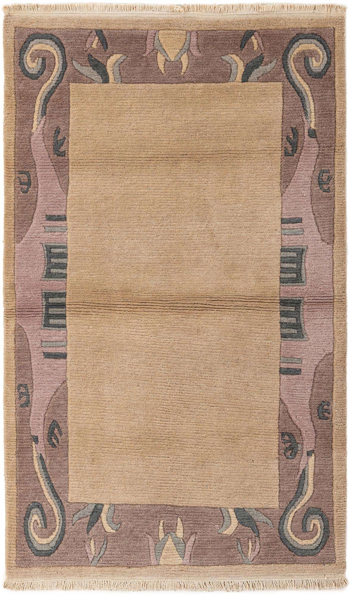 3' 2 x 5' 4 Hand Knotted Tibet Wool Rug