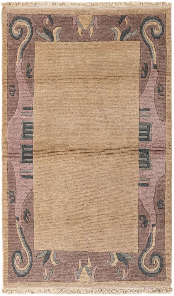 3' 2 x 5' 4 Hand Knotted Tibet Wool Rug
