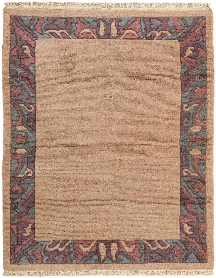 Detail image of 3' 11 x 5' 9 Hand Knotted Tibet Wool Rug