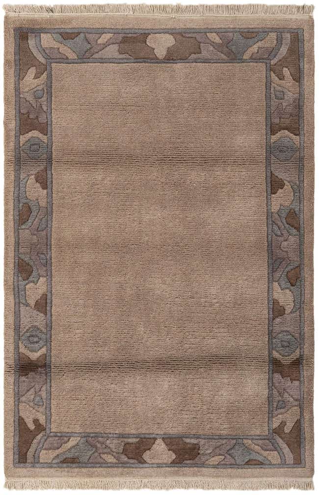 4' 3 x 6' 1 Hand Knotted Tibet Wool Rug