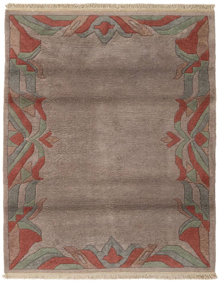 Detail image of 3' 11 x 5' 10 Hand Knotted Tibet Wool Rug