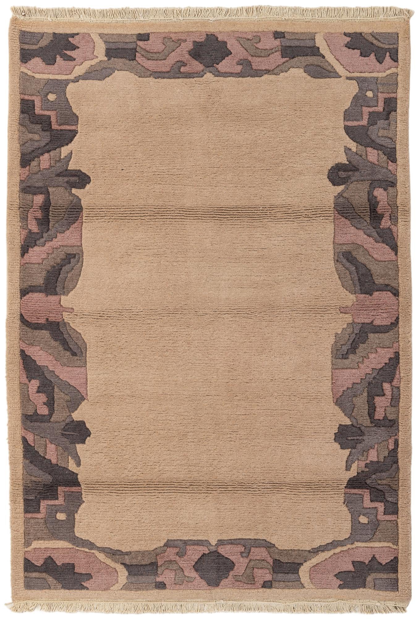 4' 2 x 5' 10 Hand Knotted Tibet Wool Rug