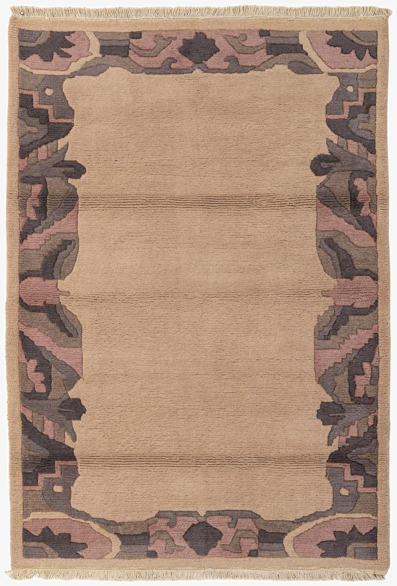 4' 2 x 5' 10  Hand Knotted Tibet Wool Rug