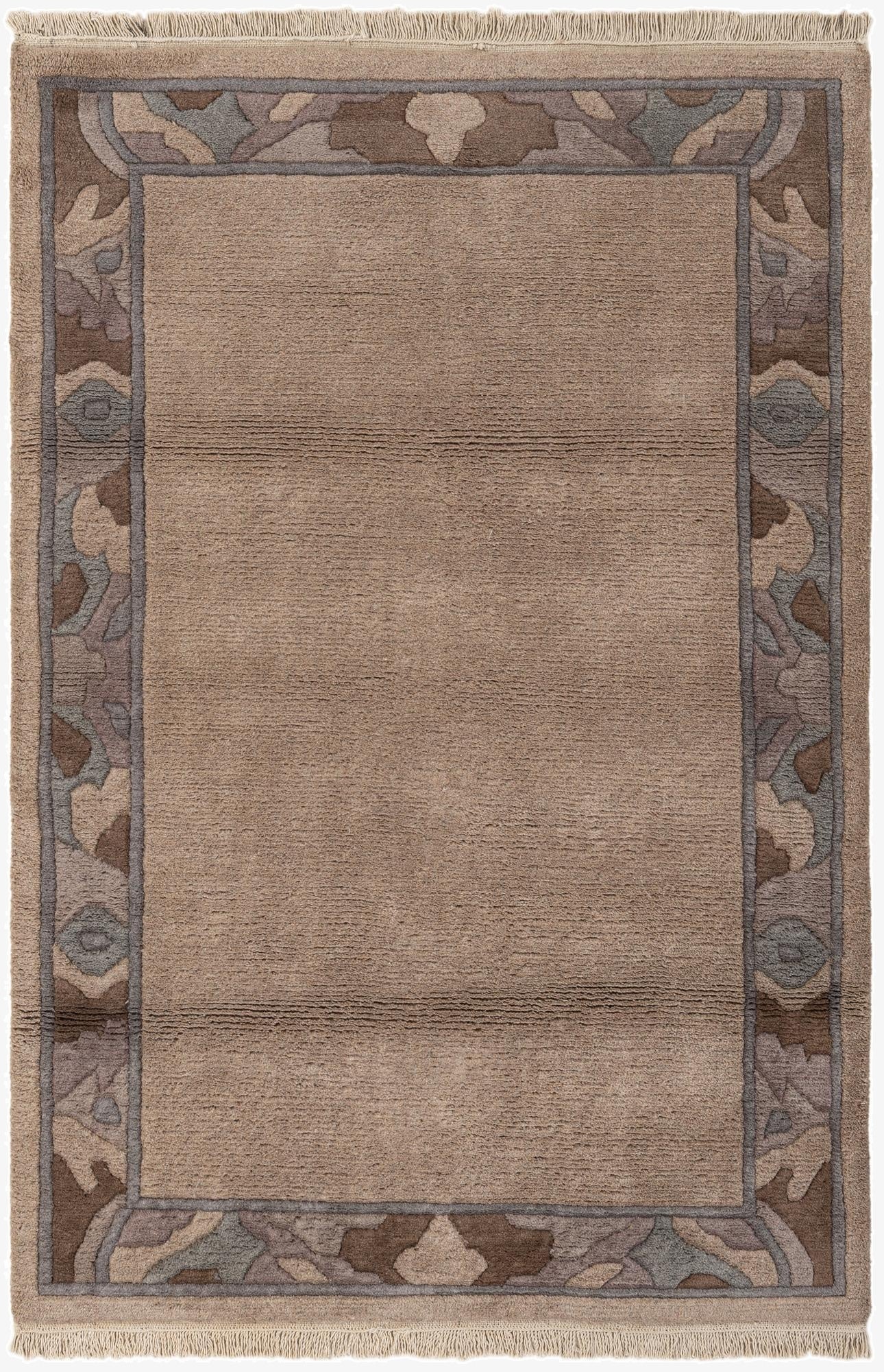 4' 3 x 6' 1  Hand Knotted Tibet Wool Rug