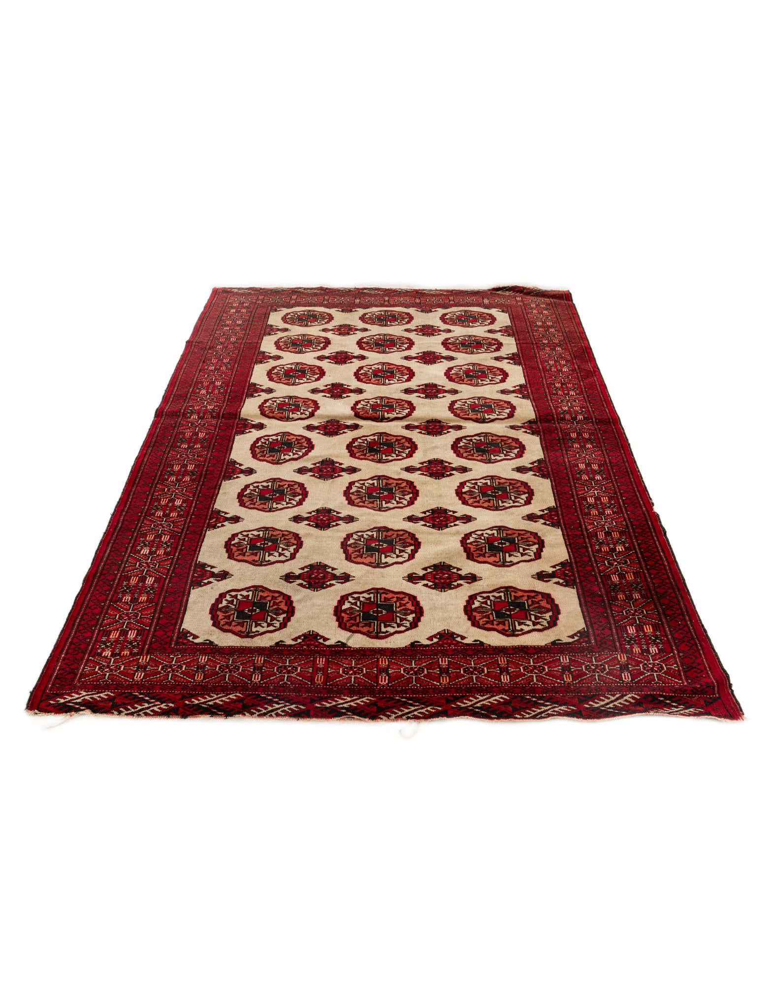 4' 2 x 5' 9 Hand Knotted Torkaman Persian Wool Rug
