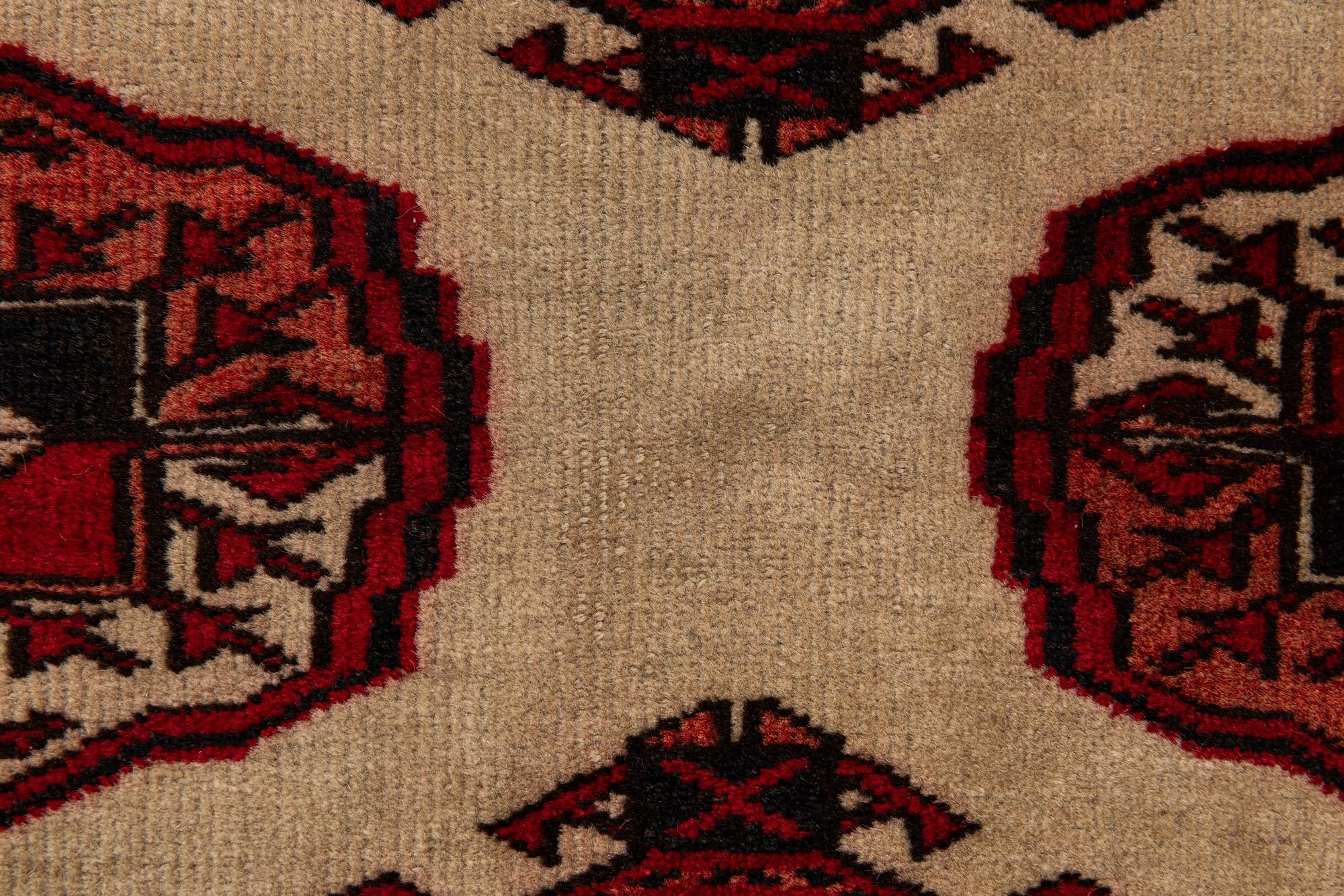 4' 2 x 5' 9 Hand Knotted Torkaman Persian Wool Rug