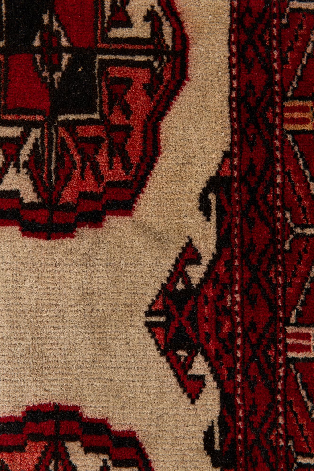 4' 2 x 5' 9 Hand Knotted Torkaman Persian Wool Rug