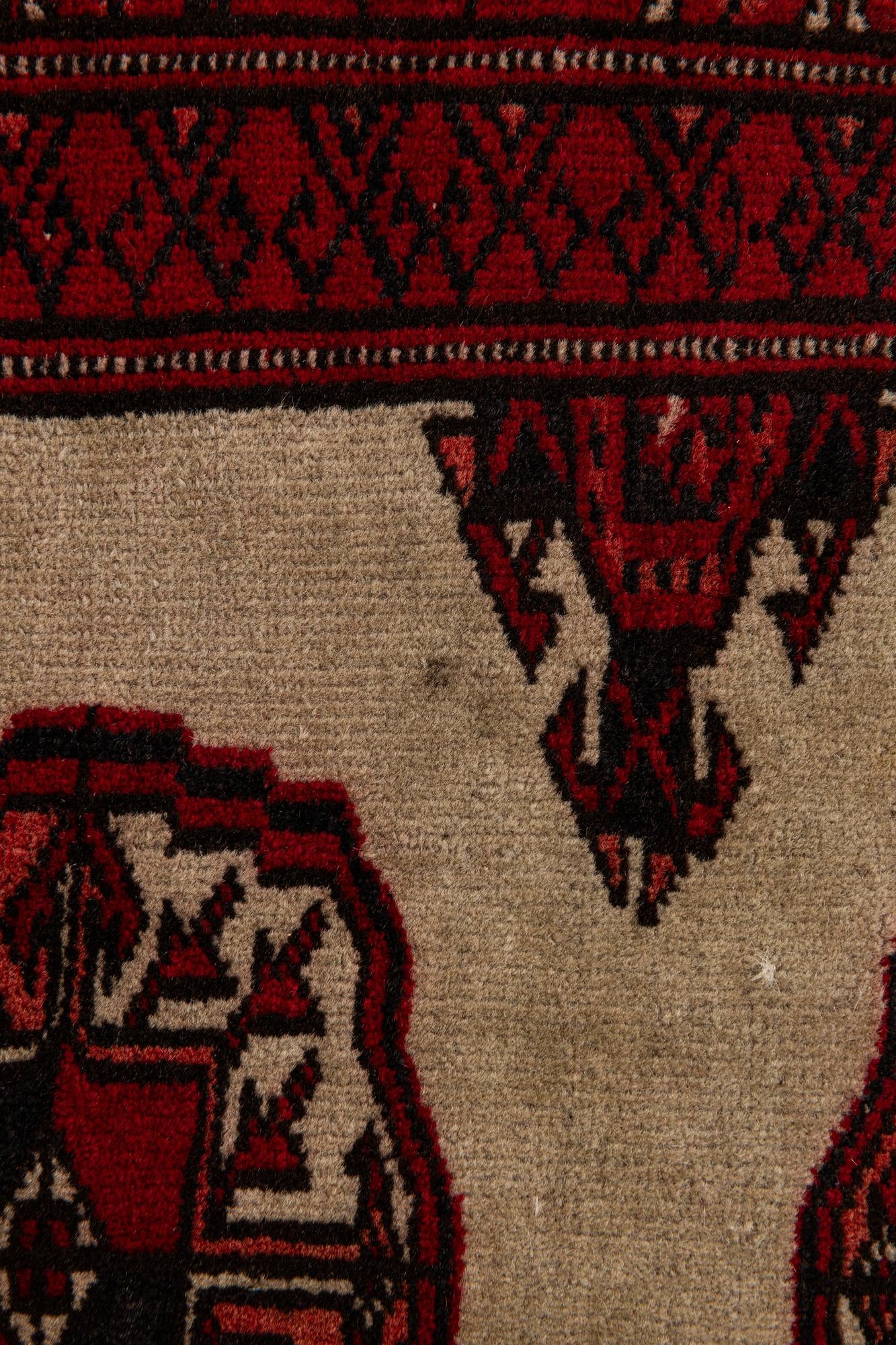 4' 2 x 5' 9 Hand Knotted Torkaman Persian Wool Rug