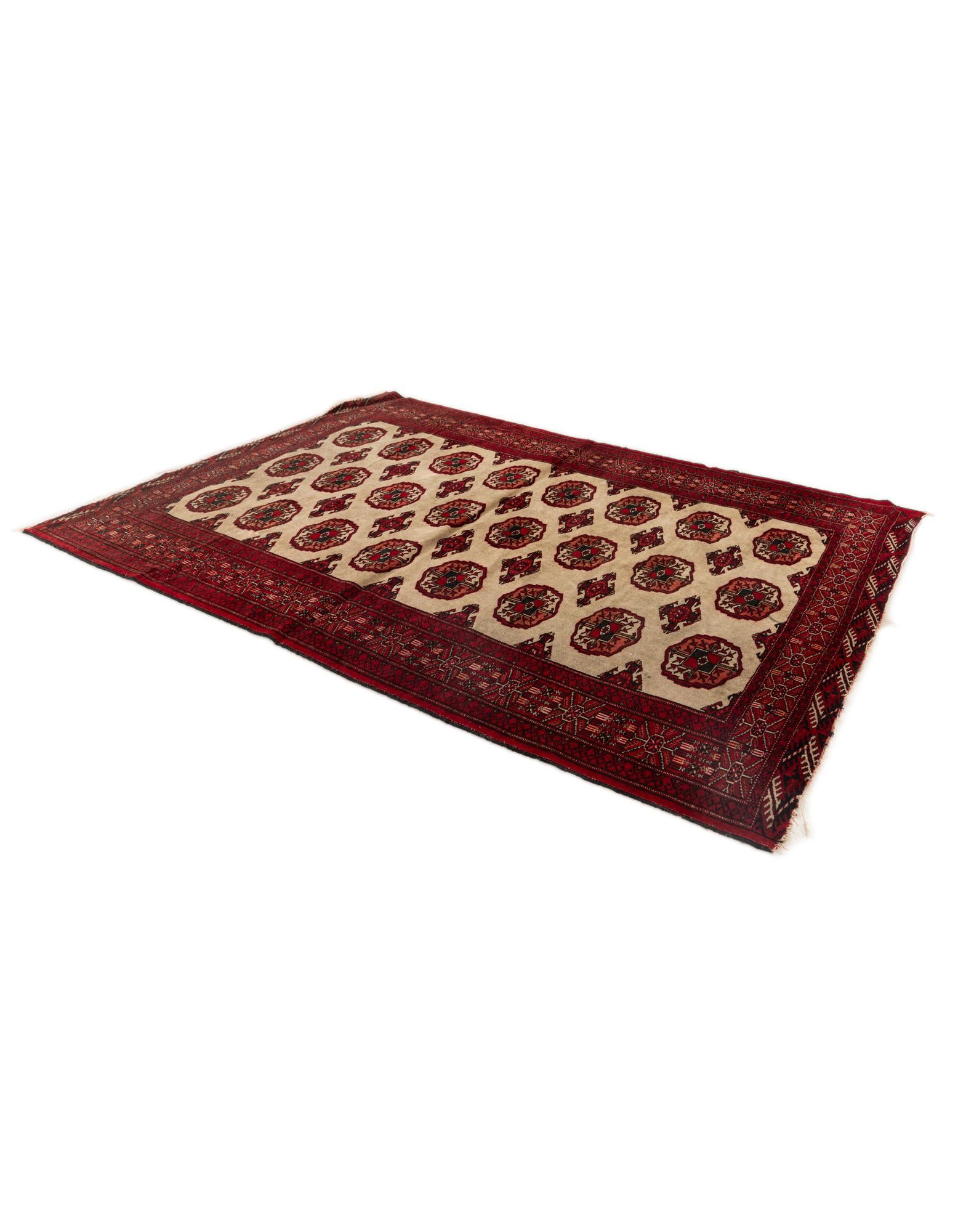 4' 2 x 5' 9 Hand Knotted Torkaman Persian Wool Rug