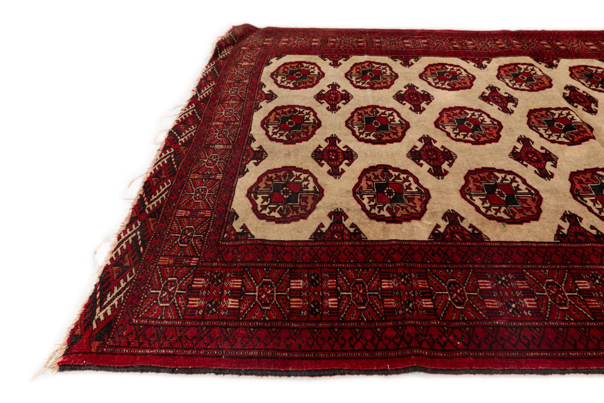 4' 2 x 5' 9 Hand Knotted Torkaman Persian Wool Rug