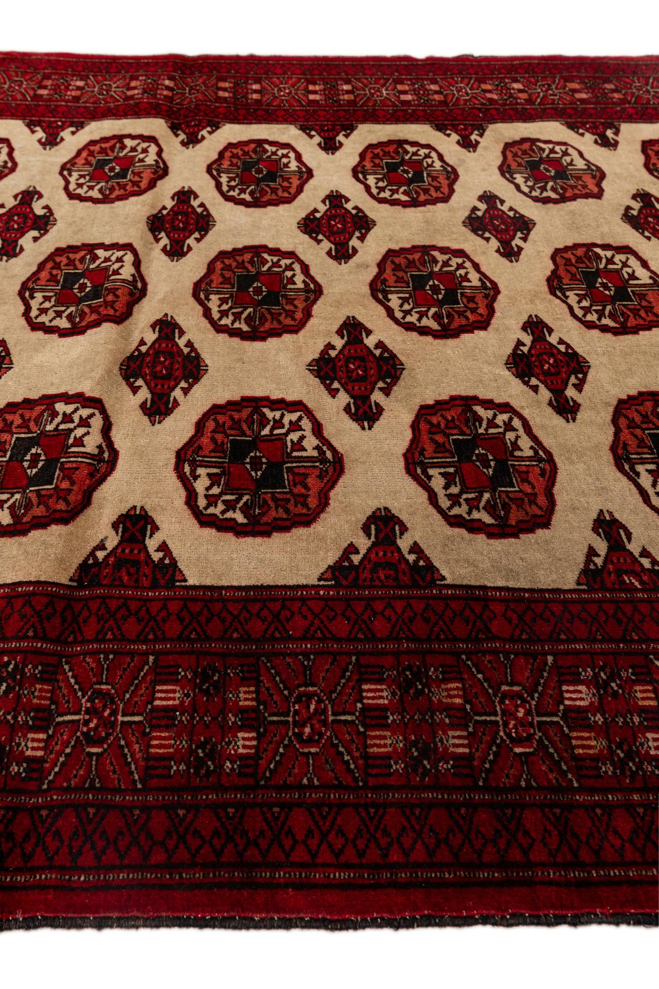 4' 2 x 5' 9 Hand Knotted Torkaman Persian Wool Rug
