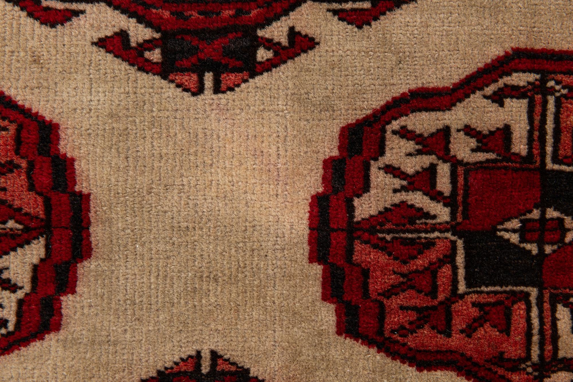 4' 2 x 5' 9 Hand Knotted Torkaman Persian Wool Rug