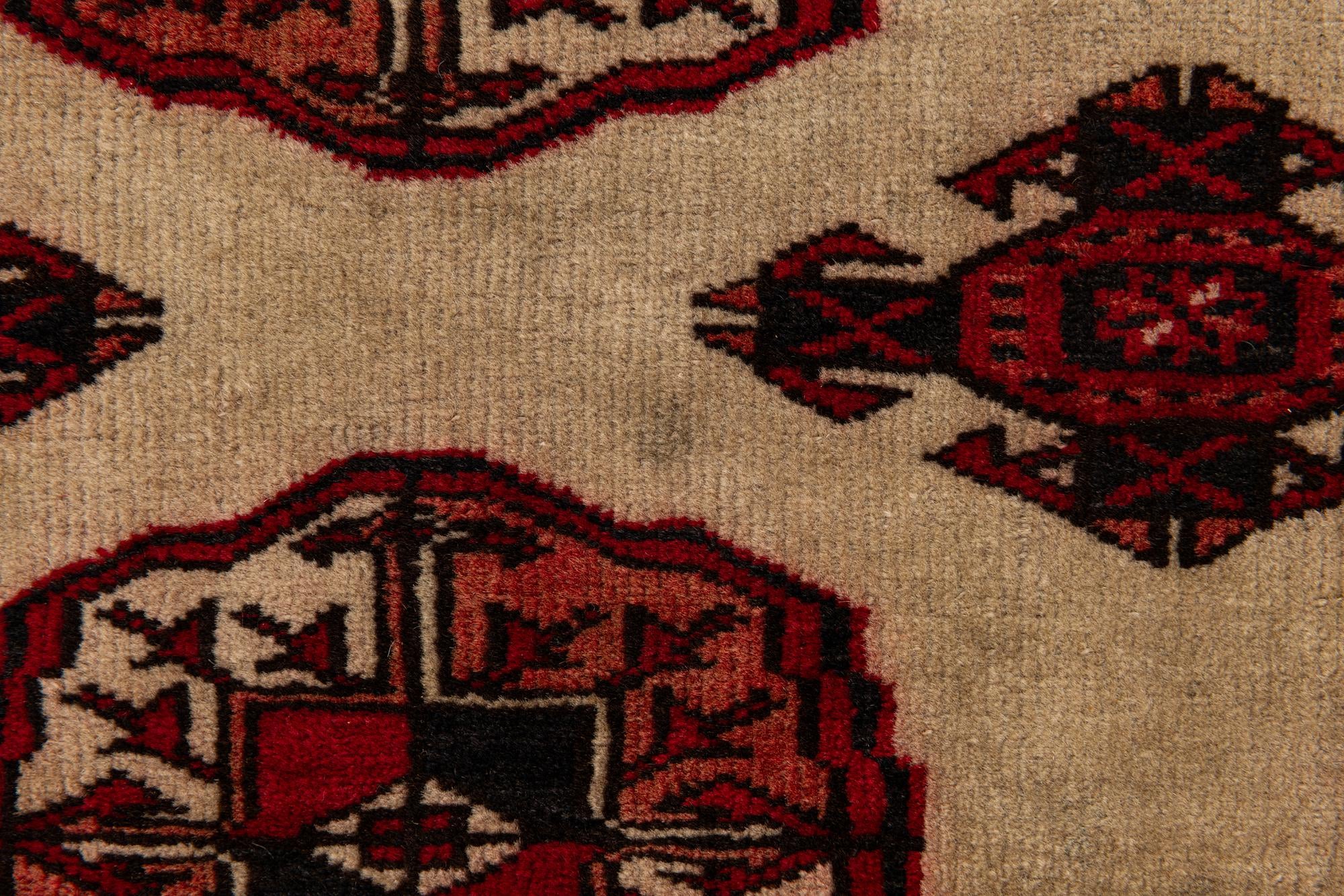 4' 2 x 5' 9 Hand Knotted Torkaman Persian Wool Rug