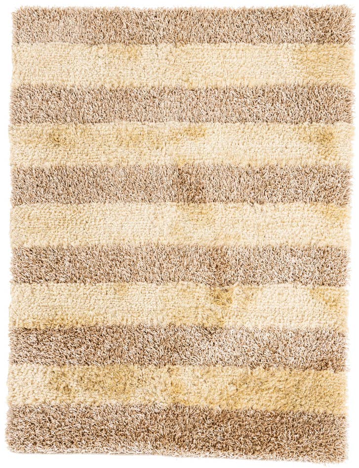 Detail image of 5' x 6' 8 Hand Knotted Two-Tone Shag Rug