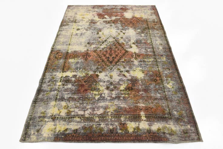 Detail image of 4' 3 x 6' 4 Hand Knotted Ultra Vintage Persian Wool Rug