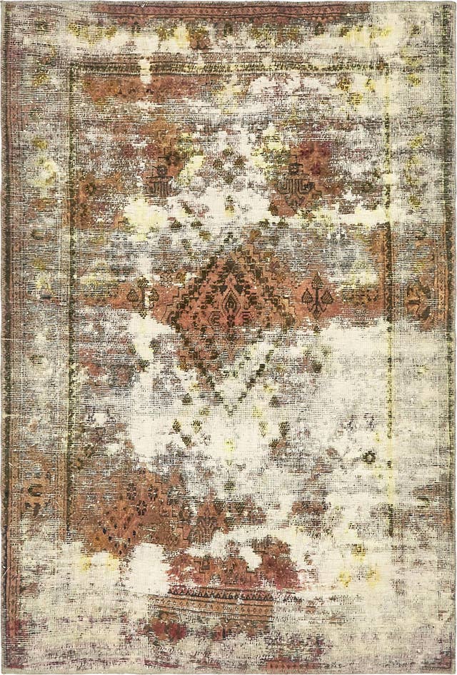 Detail image of 4' 3 x 6' 4 Hand Knotted Ultra Vintage Persian Wool Rug