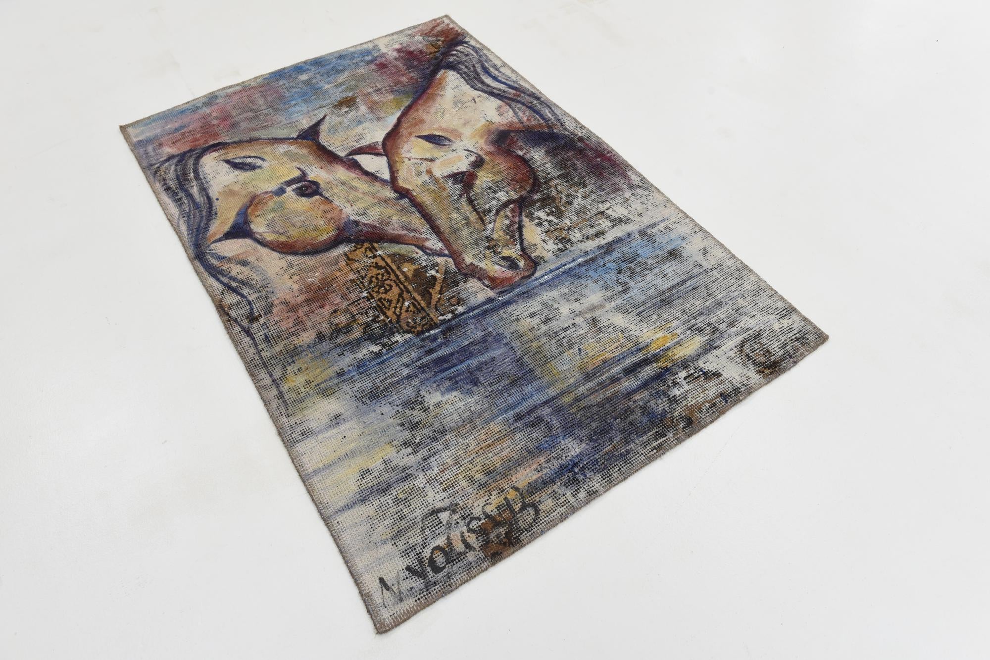 3' 2 x 4' 7 Hand Knotted Ultra Vintage Persian Wool Rug