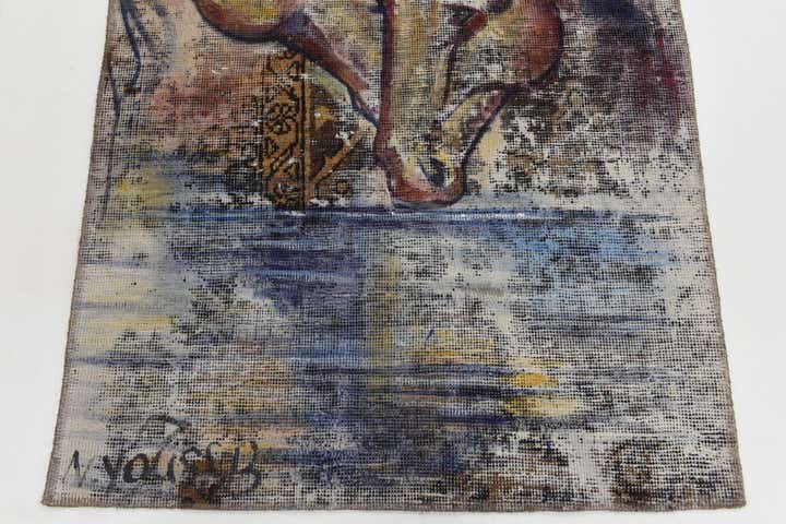 3' 2 x 4' 7 Hand Knotted Ultra Vintage Persian Wool Rug
