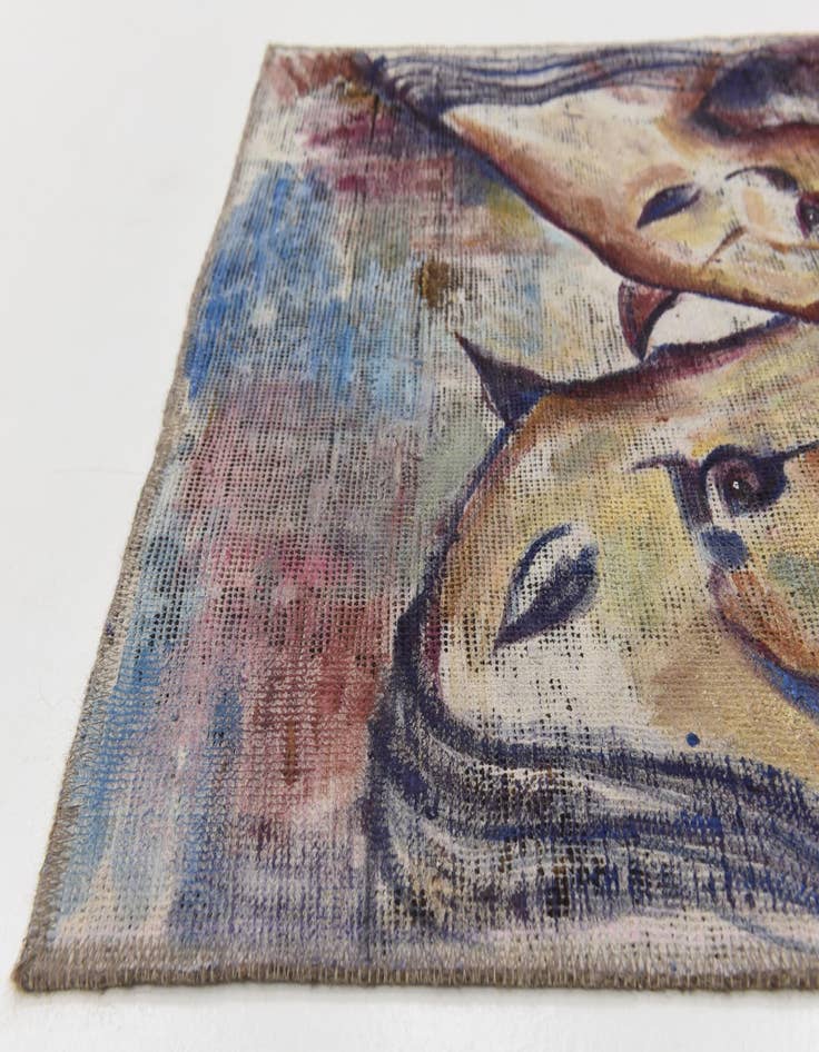 Detail image of 3' 2 x 4' 7  Hand Knotted Ultra Vintage Persian Wool Rug