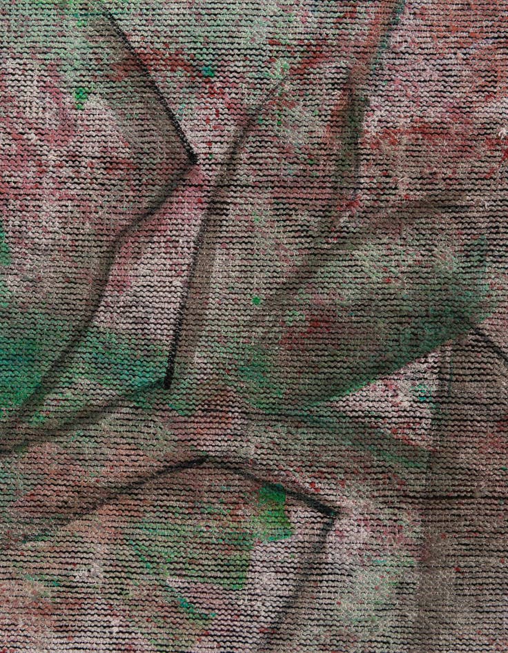 Detail image of 3' 9 x 6' 5  Hand Knotted Ultra Vintage Persian Wool Rug