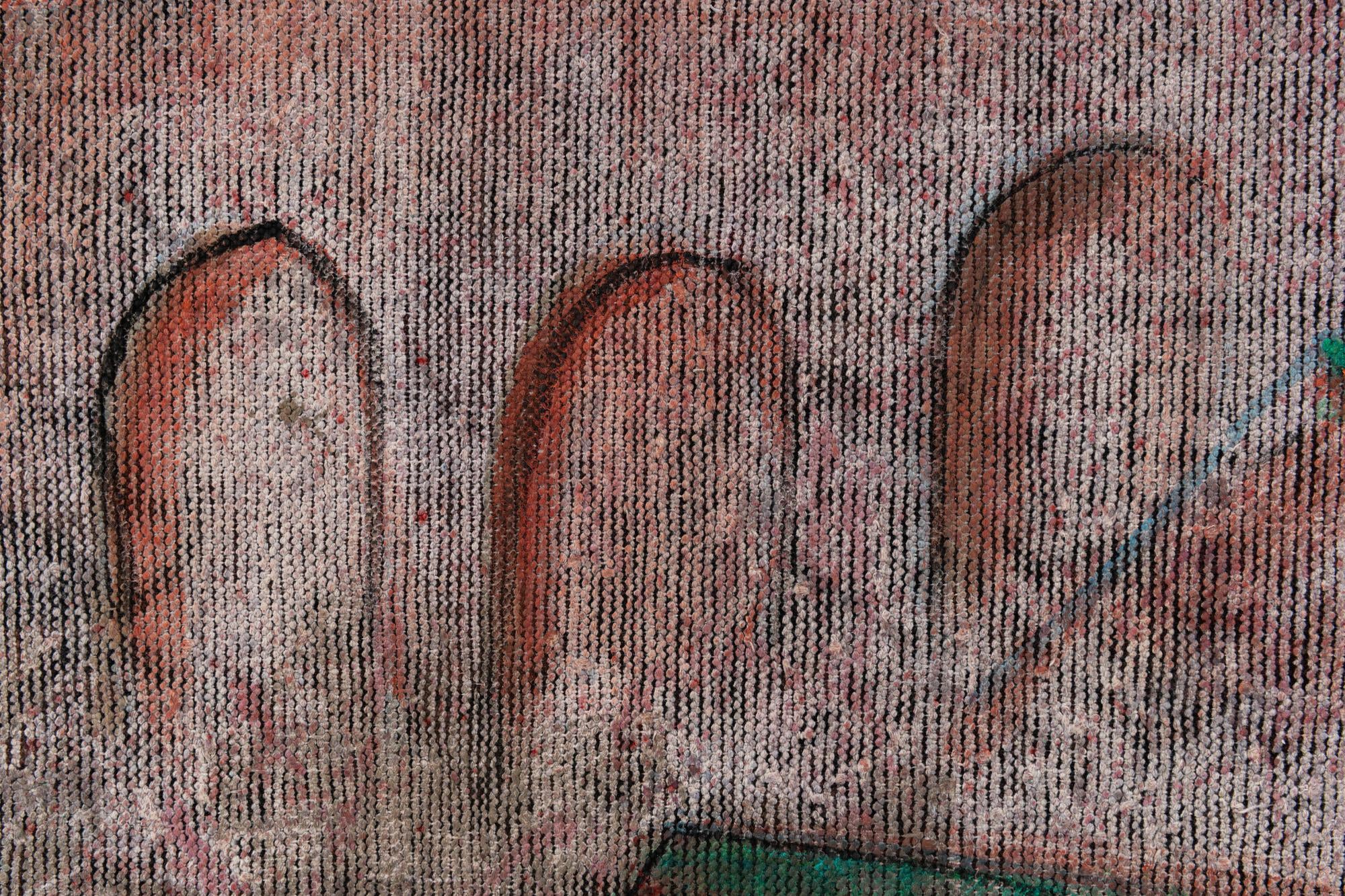 3' 9 x 6' 5 Hand Knotted Ultra Vintage Persian Wool Rug